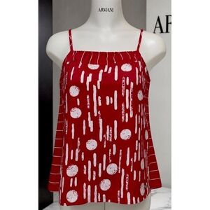 Armani Exchange Red Gathered Tank Top Blouse Size M